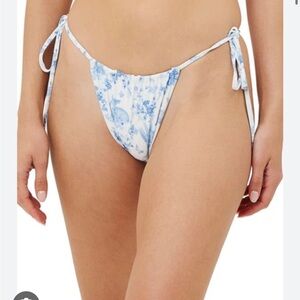 Frankie's Bikinis Blue Floral Tie-Side Bikini Bottom